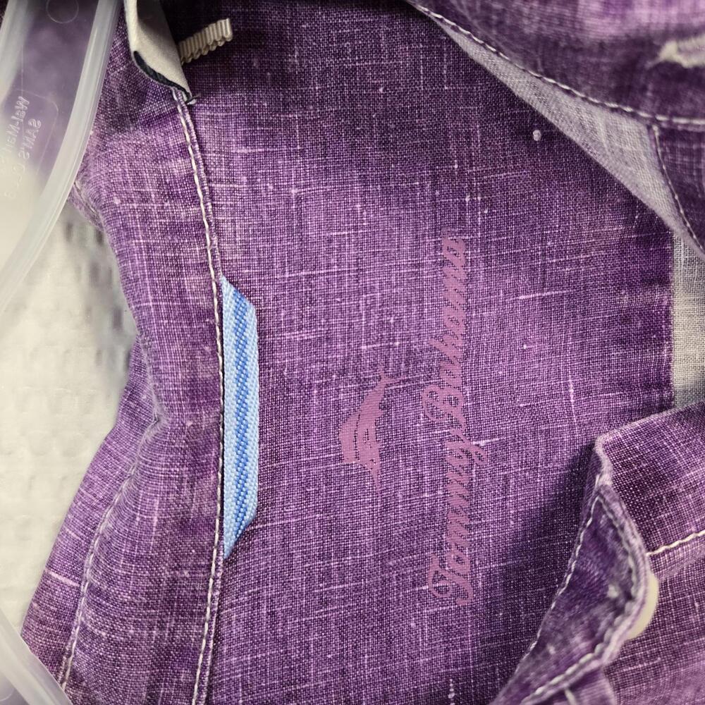 Tommy Bahama XXL Purple 100% Linen Long Sleeve Button Down Shirt Coastal Resort - Picture 3 of 9